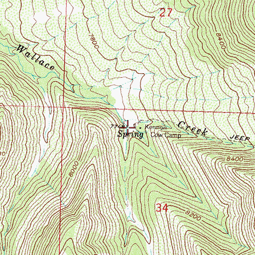 Topographic Map of Kennon Cow Camp, CO