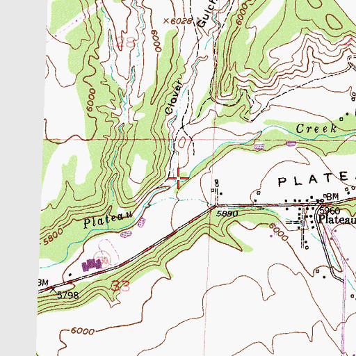 Topographic Map of Clover Gulch, CO