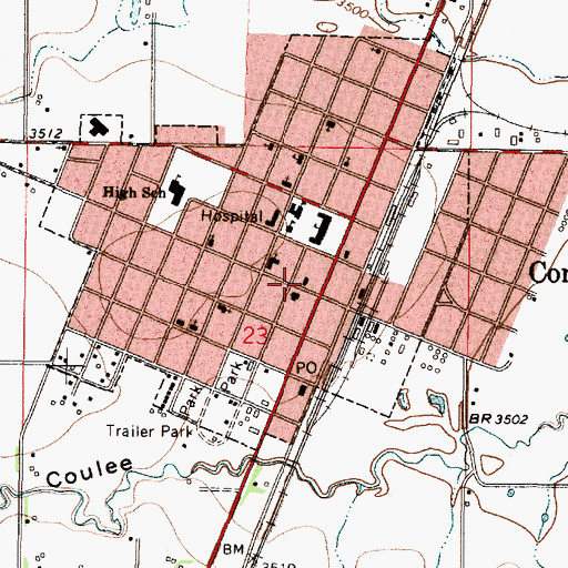 Topographic Map of Conrad Public Library, MT