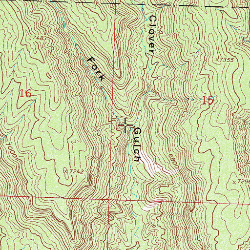 Topographic Map of West Fork Clover Gulch, CO