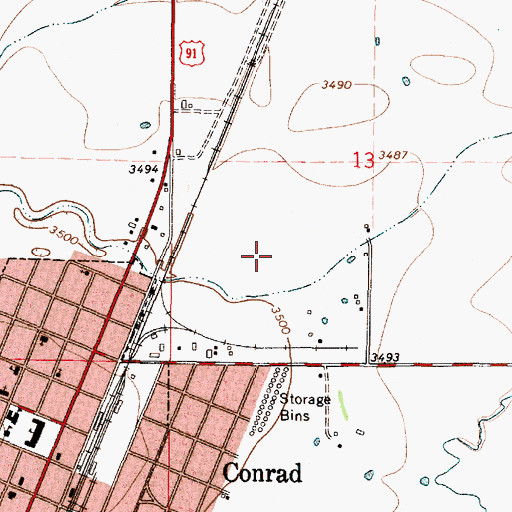 Topographic Map of Interchange 339, MT