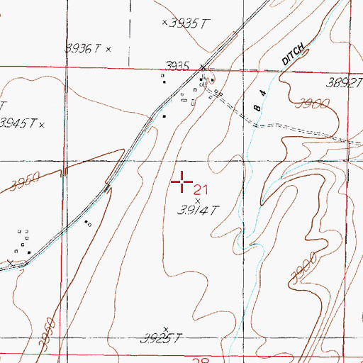 Topographic Map of Pondera Colony School, MT