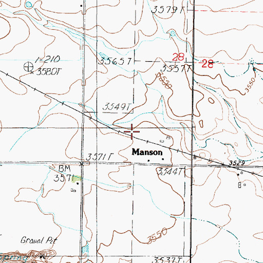 Topographic Map of Manson School (historical), MT