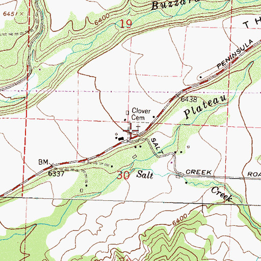 Topographic Map of Clover Cemetery, CO