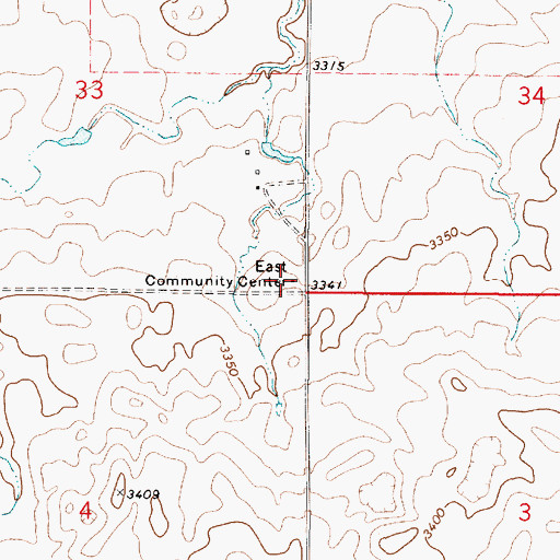 Topographic Map of East Community, MT