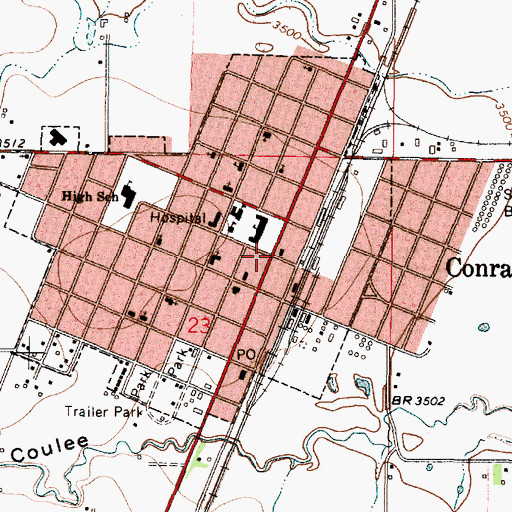 Topographic Map of Saint Marys Hospital (historical), MT