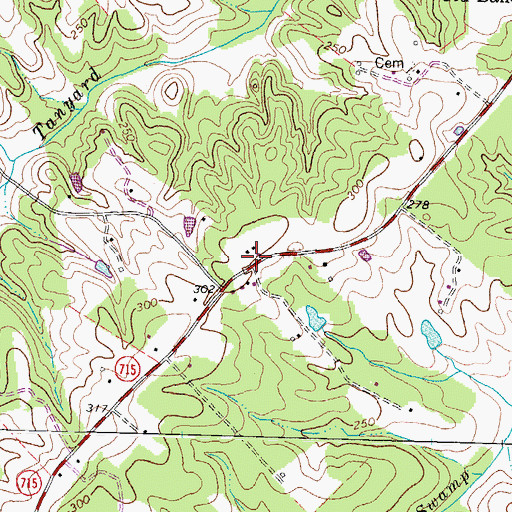 Topographic Map of Aaron Hall School (historical), VA