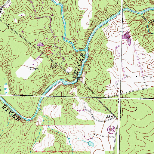 Topographic Map of Auburn Mills (historical), VA