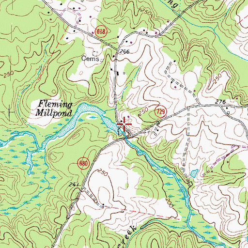 Topographic Map of Beaverdam Mills (historical), VA
