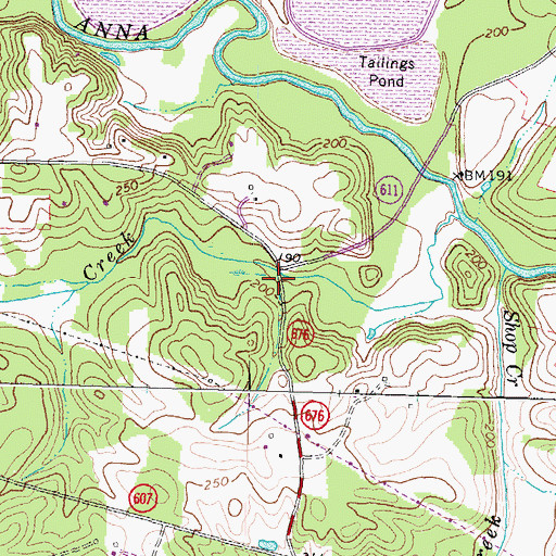 Topographic Map of Gouldins Mills (historical), VA