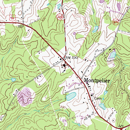 Topographic Map of Montpelier High School, VA