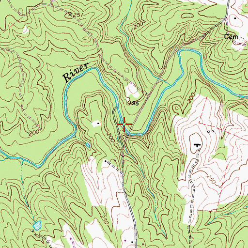 Topographic Map of Ottley Mill (historical), VA