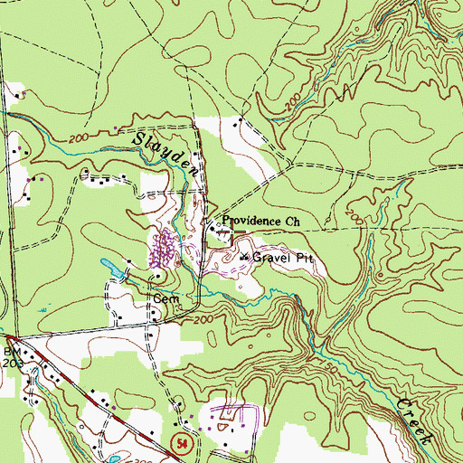 Topographic Map of Providence Baptist Church Cemetery, VA
