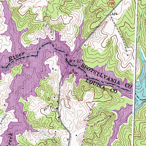 Topographic Map of Barns Point, VA