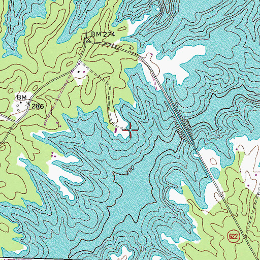 Topographic Map of Browns Point, VA