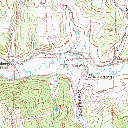 Topographic Map of Groundhog Gulch, CO
