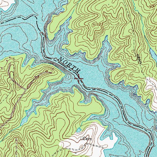 Topographic Map of Marshall Creek, VA