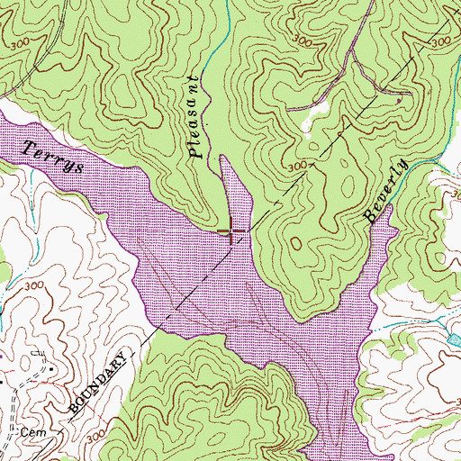 Topographic Map of Daniels Point, VA