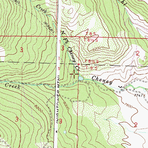 Topographic Map of North Fork Cheney Creek, CO