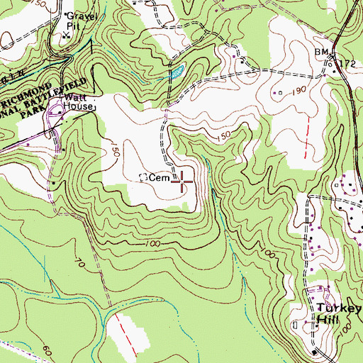 Topographic Map of Adams House (historical), VA