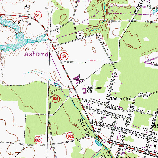 Topographic Map of Ashland Convalescent Center, VA