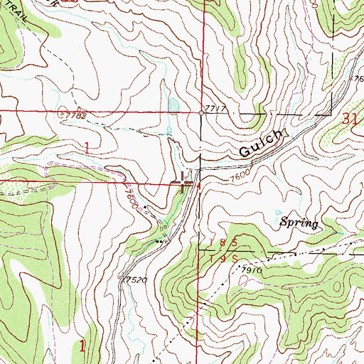 Topographic Map of Middleton Creek, CO