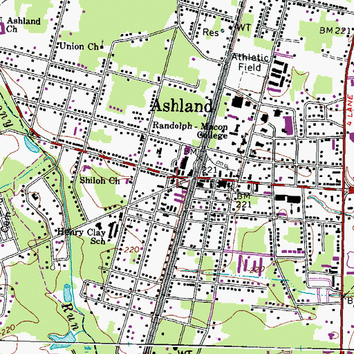 Topographic Map of Ashland Municipal Building, VA