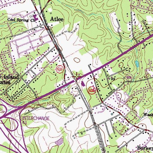 Topographic Map of Atlee Station, VA