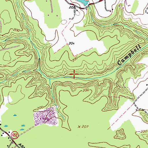 Topographic Map of Carters Mill (historical), VA