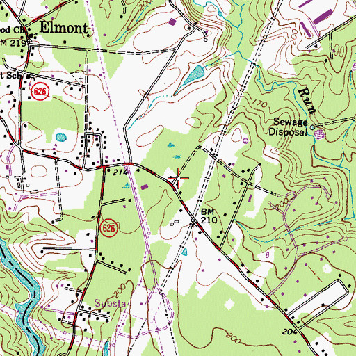 Topographic Map of Cedar Lane, VA