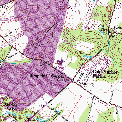 Topographic Map of Cold Harbor Elementary School, VA