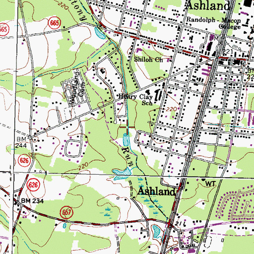 Topographic Map of DeJarnette Park, VA