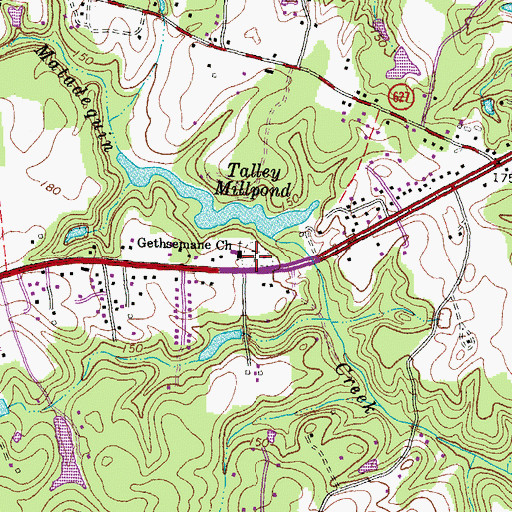 Topographic Map of Gethsemane Cemetery, VA
