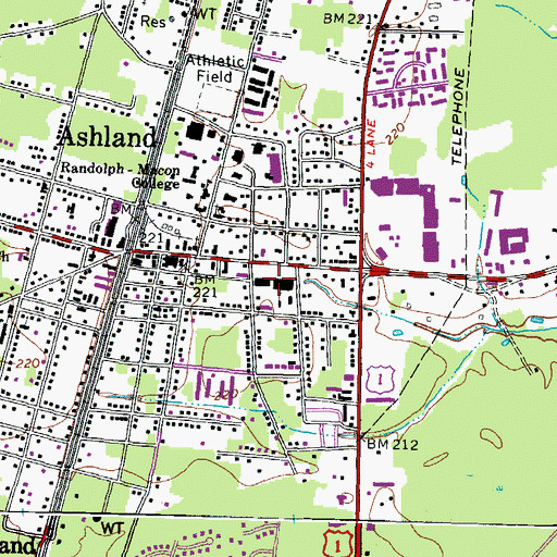 Topographic Map of Henry Clay Shopping Center, VA