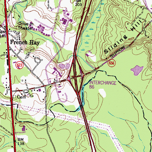 Topographic Map of Interchange 86, VA