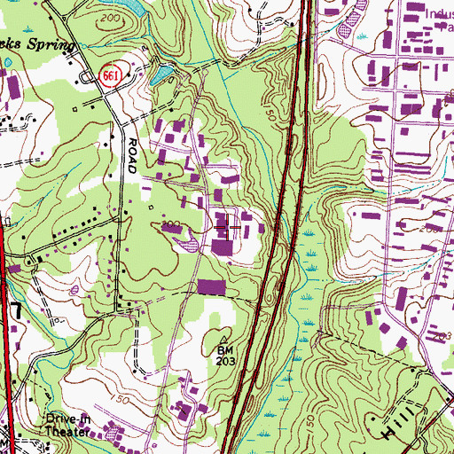 Topographic Map of Lake Ridge Industrial Park, VA