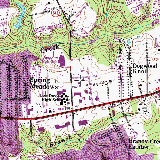 Topographic Map of Lee Davis Commercial Park, VA
