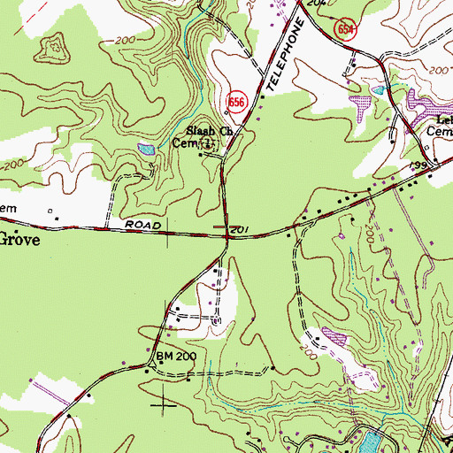 Topographic Map of Merry Oaks Church (historical), VA