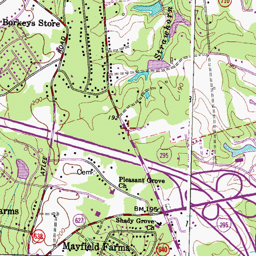 Topographic Map of Pleasant Grove School (historical), VA