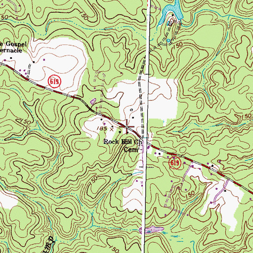 Topographic Map of Rock Hill School (historical), VA