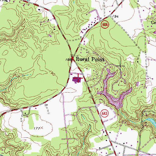 Topographic Map of Rural Point Elementary School, VA