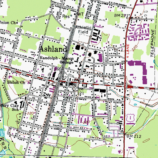 Topographic Map of Saint Annes Roman Catholic Church, VA