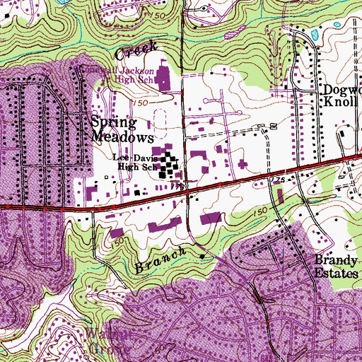 Topographic Map of School Number 1 (historical), VA