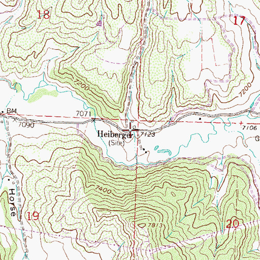 Topographic Map of Heiberger, CO