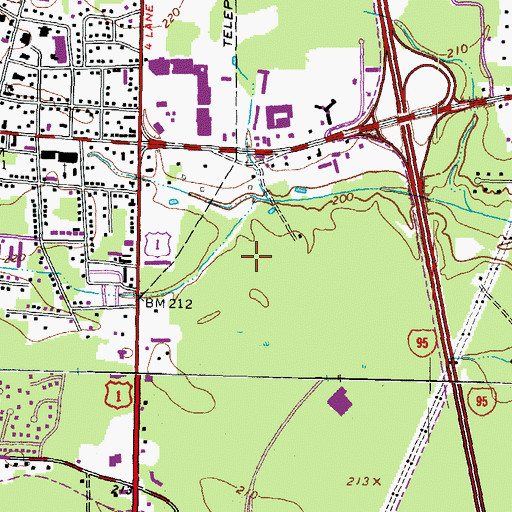 Topographic Map of Sedgefield Mobile Home Park, VA