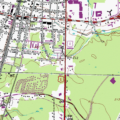 Topographic Map of South Taylor Street Park, VA