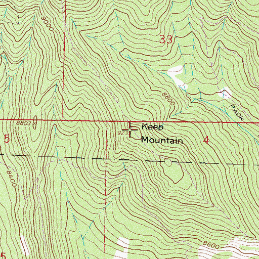 Topographic Map of Keep Mountain, CO