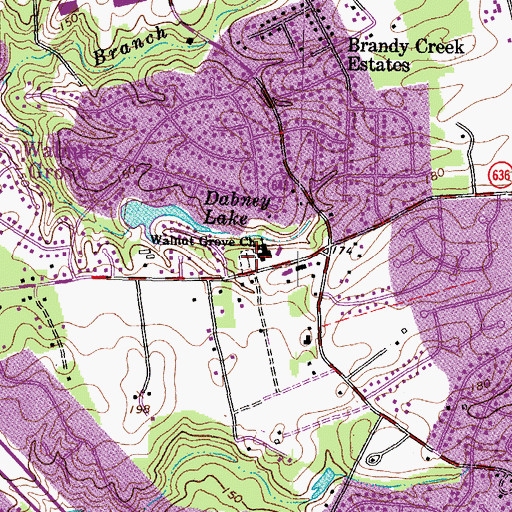 Topographic Map of Walnut Grove Cemetery, VA