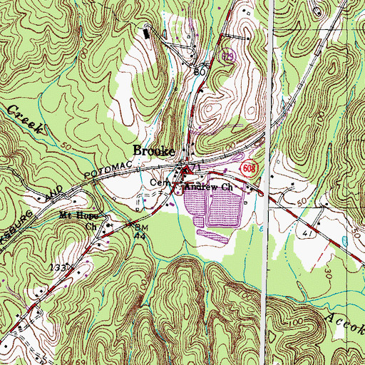 Topographic Map of Andrew Chapel Cemetery, VA