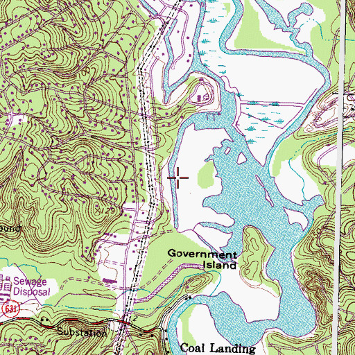 Topographic Map of Aquia Channel, VA